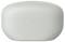 A white, oval Sony case for wireless earphones.