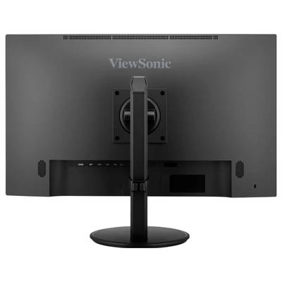 Rear view of a ViewSonic monitor with stand.
