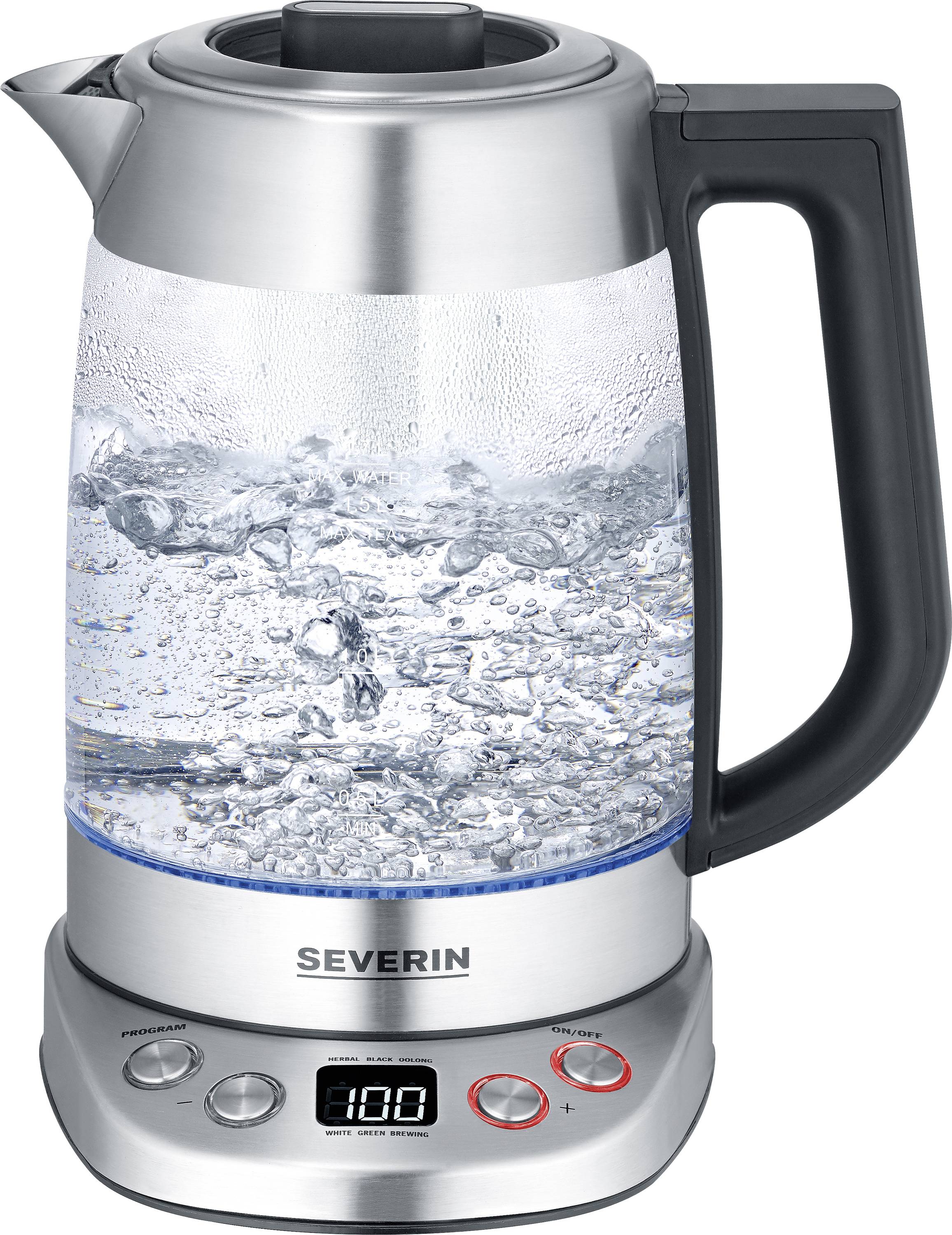 Severin 3480 Tea maker Glass, Stainless steel