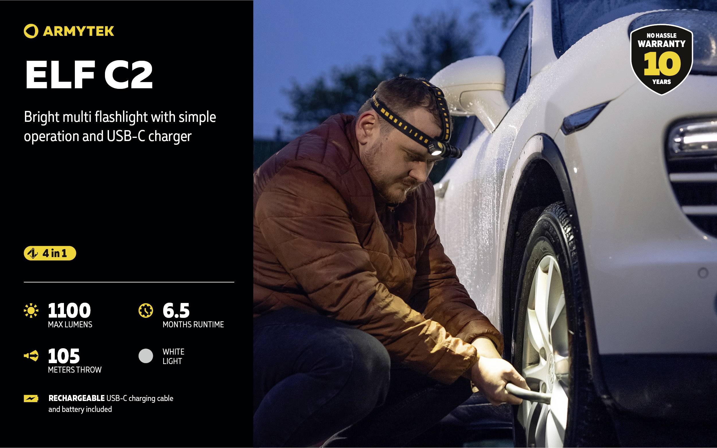 ArmyTek Elf C1 neutralweiß LED (monochrome) Torch rechargeable 1100 lm 65 g-22