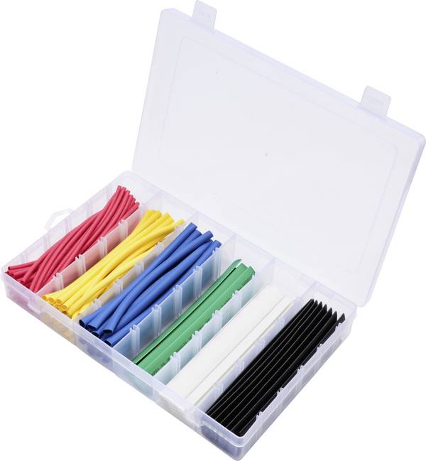 TRU COMPONENTS TC-13388812 Heatshrink set Red, Yellow, Blue, Green, White, Black Shrinkage:2:1 120 pc(s)