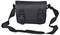 Black shoulder bag with adjustable shoulder strap and two buckle closures on the front.