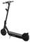 A black electric scooter with a sturdy frame, two wheels, and a handlebar. The scooter is positioned against a white background.