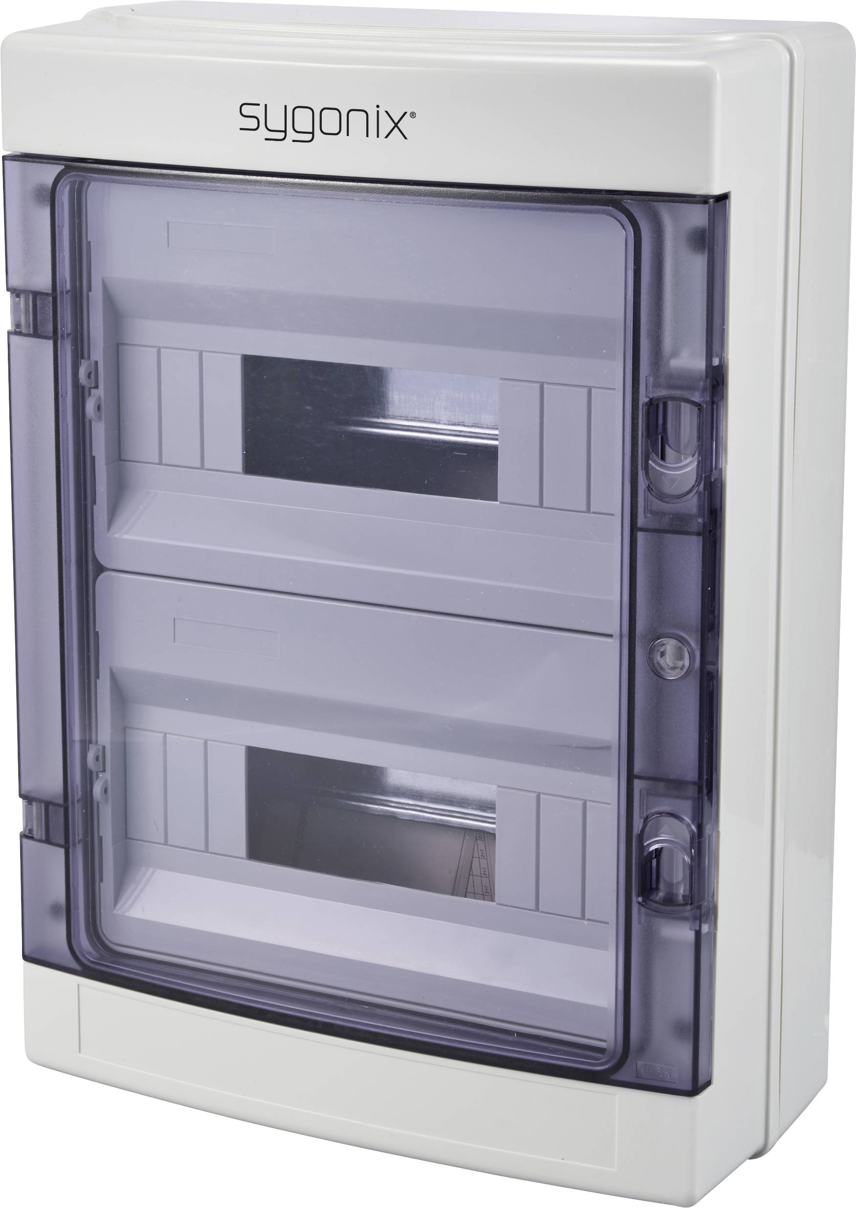 Sygonix SY-6696060 Distribution board Surface-mount No. of partitions = 24 No. of rows = 2 Content 1 pc(s)