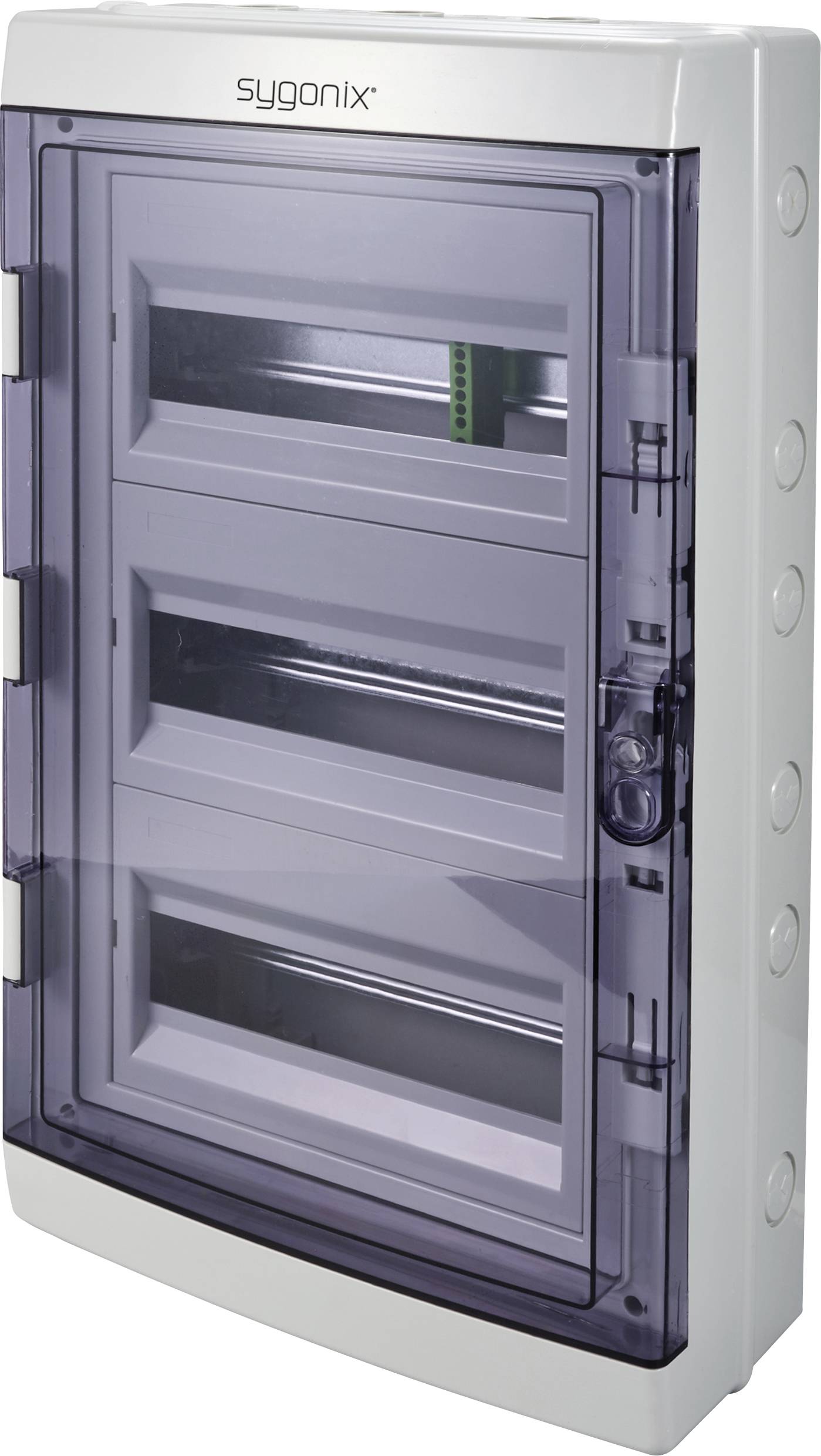 Sygonix SY-6696062 Distribution board Surface-mount No. of partitions = 36 No. of rows = 3 Content 1 pc(s)