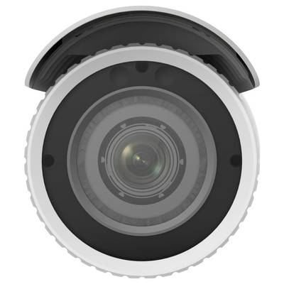 CCTV camera, captured head-on. Central lens visible, surrounded by a protective housing.