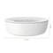 White round ashtray with ribbed insert, diameter 13.3 cm, height 4.2 cm, on white background.
