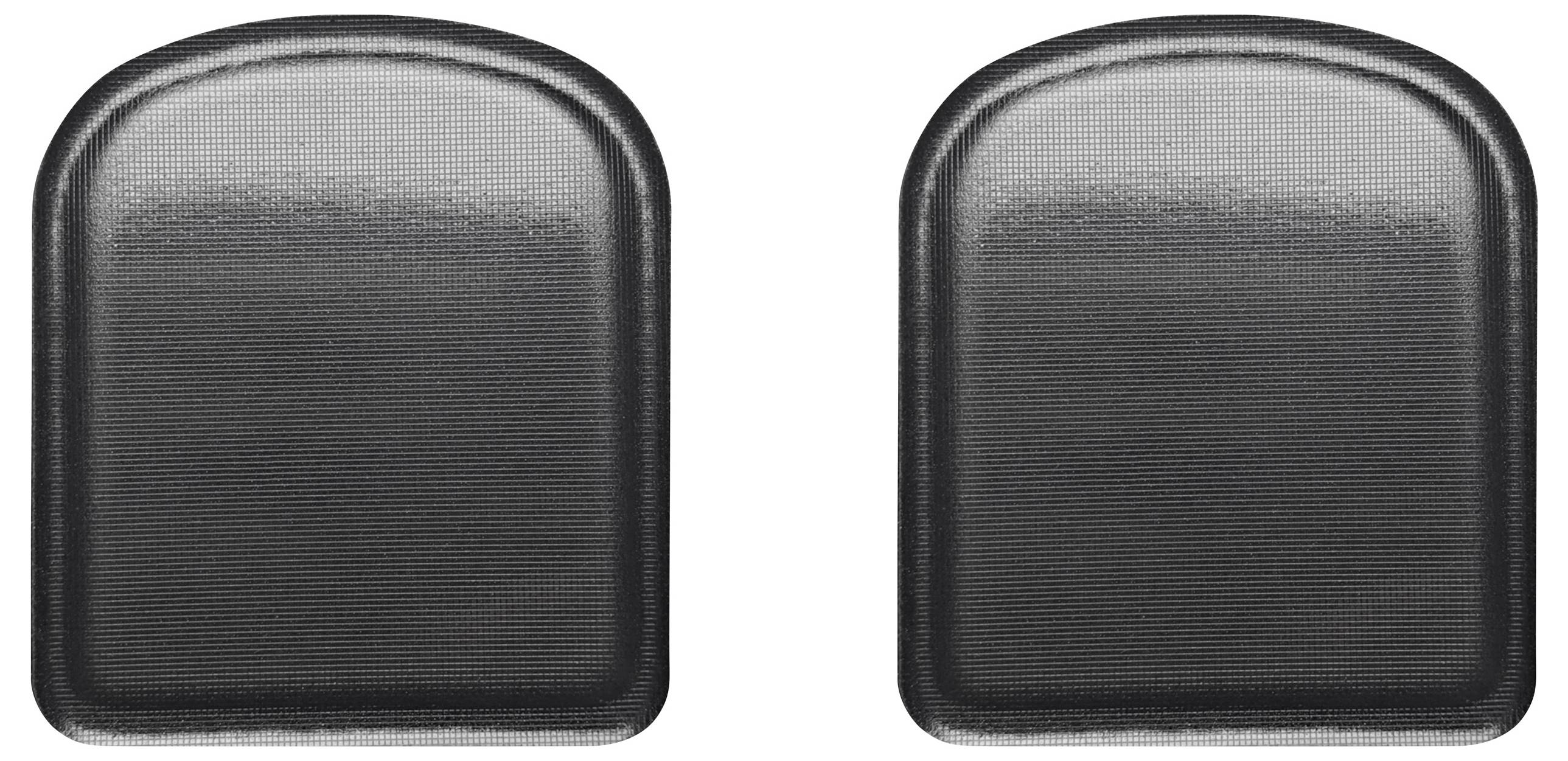 Two identical black, rounded rectangles side by side on a white background.