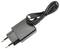 A black USB charging cable with a European plug. The cable is coiled and has a USB-C connector.