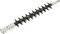 Hedge trimmer with black and silver design, multiple blade rows for precise cutting. Suitable for garden work.