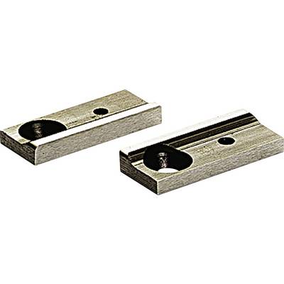 Two metal parts with holes and a mounting point for screws, presumably intended as connecting elements for fastening.