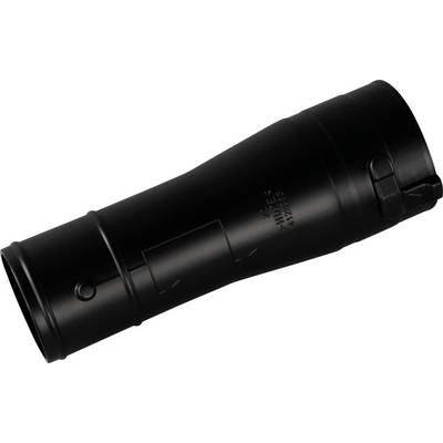 A black, cylindrical plastic component with a smooth surface, possibly a pipe connector or adapter.