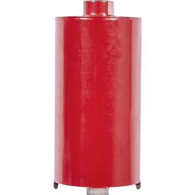 Red drill with a cylindrical body, suitable for drilling technical applications.