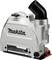 A silver, compact dust extraction unit by Makita with a black outlet, suitable for power tools for clean processing.