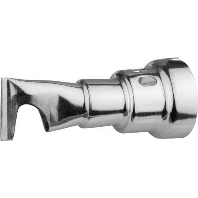 A silver-coloured metallic tool component with a curved head and a cylindrical body, potentially a pipe or mounting element.
