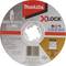 Makita Cutting Disc for Inox, 125 mm x 1.2 mm x 22.23 mm, T41 A60T-BF. Maximum 80 m/s, 12,250 rpm. Produced in Thailand.