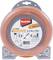Makita nylon trimmer line reel with orange thread, 2.4mm thickness, 30m length. Label indicates extended durability. Made in France.