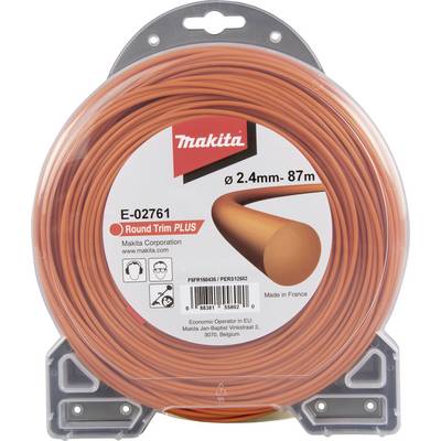 Makita Trimmer Line, Model E-02761, Diameter 2.4 mm, Length 87 m, manufactured in France, suitable for lawn trimmers.
