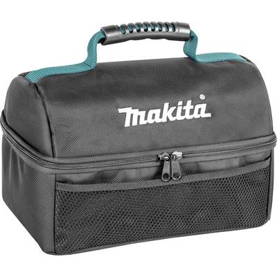 Black Makita tool bag with zip, carry handle and side mesh pocket.