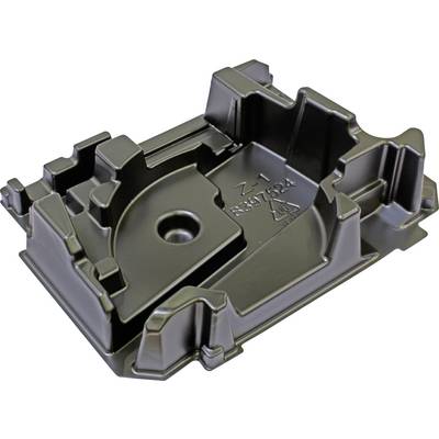 A black, shaped plastic component with multiple edges and a recessed centre. It has numbers and a small triangular symbol engraved on it.