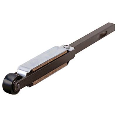 An L-shaped door closer with a black arm and metallic cover plate. Suitable for reliable door closing functions.