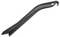 A black metal tyre lever with a curved and a flat side, used for removing bicycle tyres.