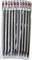 A set of ten silver pointed chisels in a plastic case. Suitable for construction or demolition work with rotary hammers.