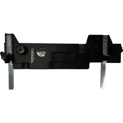 A black, rectangular tool with two metal mounting brackets. 'Makita' brand name visible. Potentially part of a larger device.