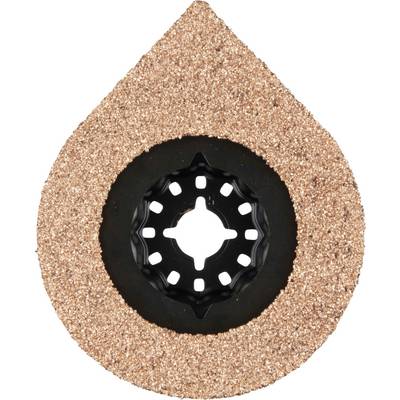 A circular sanding disc with a coarse-grained surface, ideal for precise surface finishing and edge work.