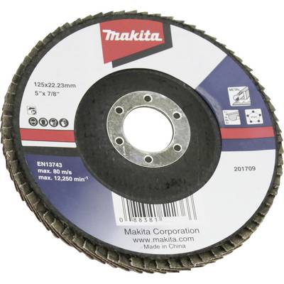 A Makita grinding disc, 125 mm diameter, maximum speed 80 m/s, suitable for metal.
