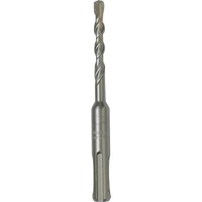 Metal drill bit with a spiral cutting edge and round shank, suitable for drilling into metal surfaces.