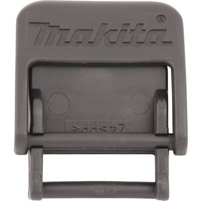 Black buckle with embossed logo.