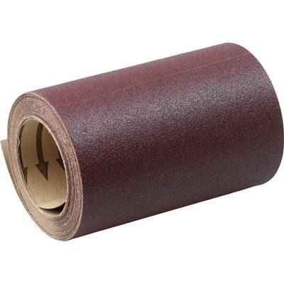 Brown sandpaper in roll form, ready to use for sanding work on various surfaces.