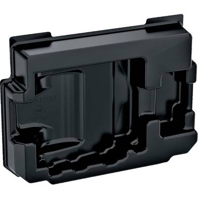 Black, rectangular plastic enclosure with multiple chambers and connectors, possibly part of a larger electronic device.
