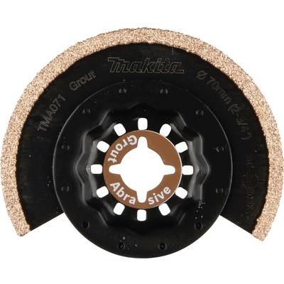 Makita Grinding Disc, Model TMA071, suitable for groove processing. Round, serrated cutting edges with copper colouring.