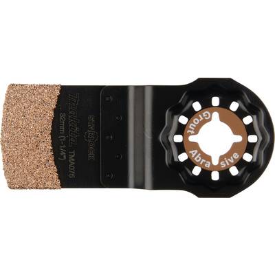 Sanding attachment for a multi-functional tool, rectangular with a coarse, copper-coloured abrasive surface; marked with 'Abrasive'.