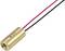 A small brass cylinder with two wires, one red and one black, serves as an electrical component.