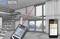 A digital distance measuring device measures a room height of 7.13 m. A smartphone shows the same measurement. Windows and a staircase are visible in the background.