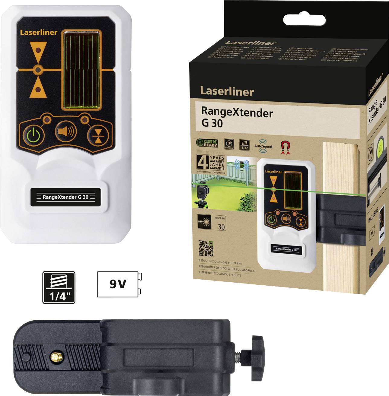 Laserliner RangeXtender G 30 Multi-line laser receiver Range (max.): 30 m
