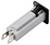 A grey fuse holder with a black handle and two flat blade terminals. Highly detailed housing and clear outlines.