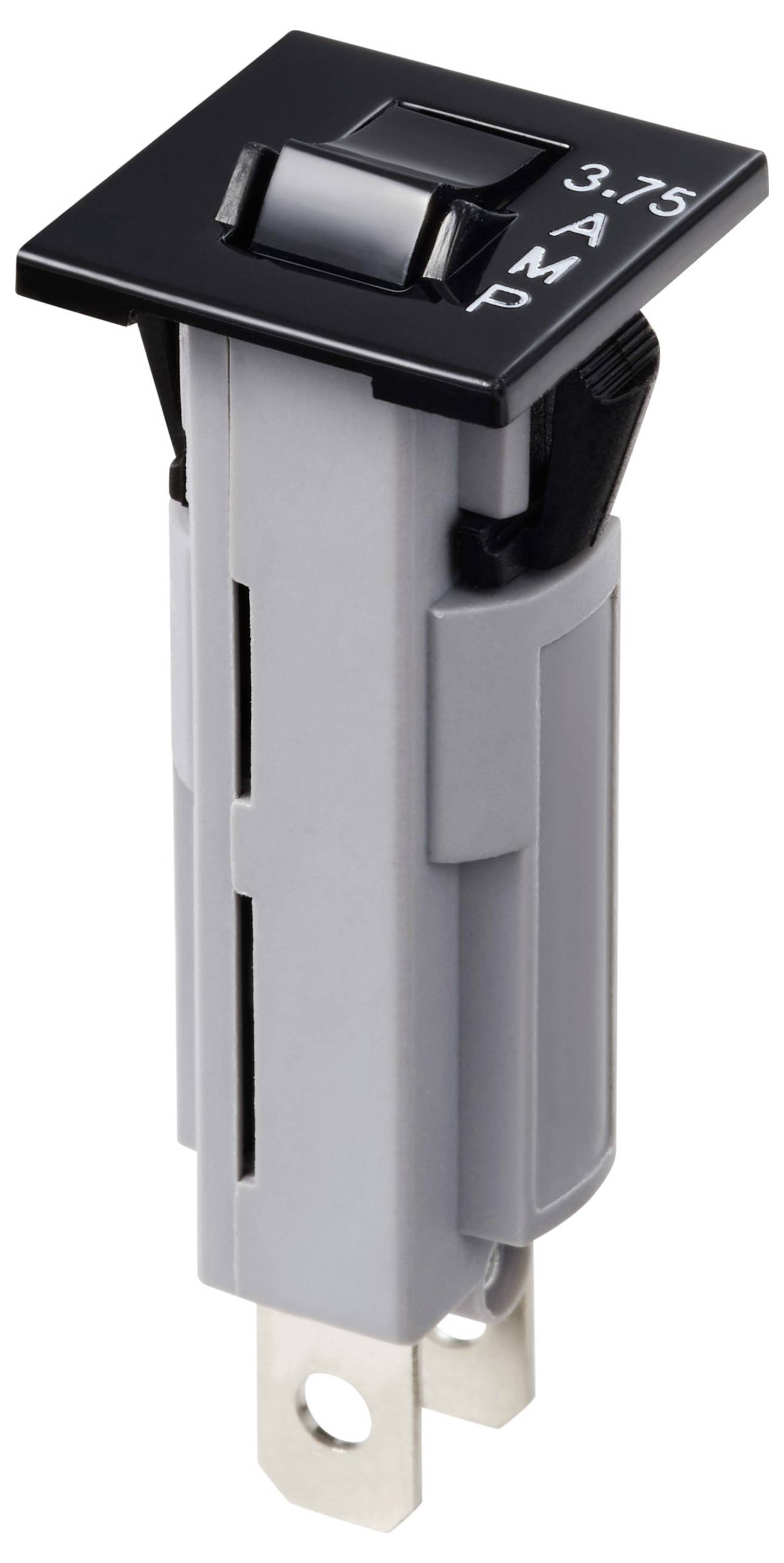 A black toggle switch with '3.75 AMP' printed on the top surface. The switch is mounted in a grey enclosure.