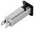 A rectangular, grey electrical resistor with two flat pin connectors and a black plastic cap.