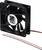 Black and red computer fan by "TRU Components" with two cables, suitable for cooling and ventilation of electronic devices.