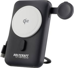 VOLTCRAFT VC-PBP3161PD Wireless Powerbank 10000 mAh Qi Wireless Charging Li-ion  Black