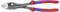 A side cutter with red and blue handles and chrome-plated steel jaws, suitable for cutting wire or cables.