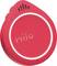 A red, circular device with the 'milo' lettering in the centre and a glowing ring around the edge. Suitable for hands-free communication.