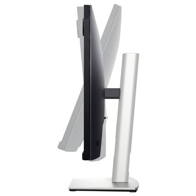 Side view of a swivel computer monitor, shown at various tilt angles.