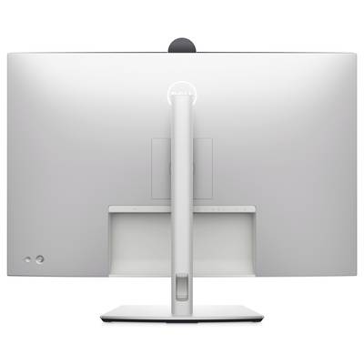 Rear view of a modern computer monitor with a sleek design and integrated stand.