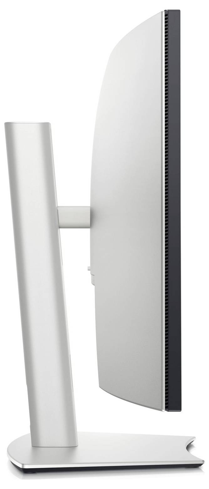 A sleek, modern computer monitor from a side angle with a silver stand and slim screen bezel.