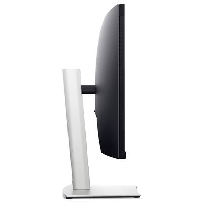 A sleek computer monitor viewed from the side, mounted on a sturdy stand.